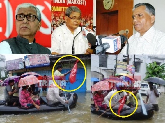 Tripura CPI-M launches 'red flagged' rescue-boats to save Communist's  sinking Election vessel : working with NDRF to 'Help' Agartala people !!!
